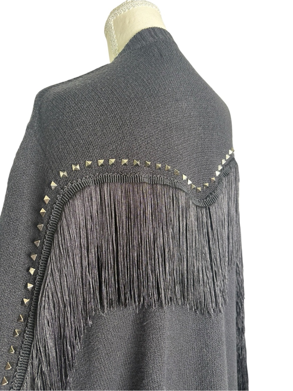 Idyllwind Black Knit Cardigan with fringe - Picture 3 of 5